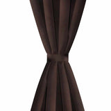 2 pcs Brown Blackout Curtains with Metal Rings 135 x 245 cm 130371