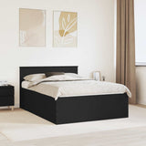 Bed Frame with Headboard Black 160 x 200 cm Engineered Wood 3408558