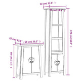 2 Piece Bathroom Furniture Set Solid Wood Pine 3223461