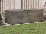 Garden Storage Box Grey 283L Poly Rattan 365314