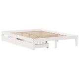 Bed Frame with Drawers without Mattress White 150x200 cm King Size 3301951
