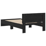 Bed Frame Black Oak 203 x 104 x 70 cm Engineered Wood 3376052