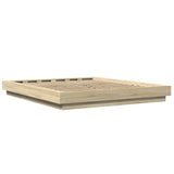 Bed Frame with LED Lights without Mattress Sonoma Oak 150x200cm 3281093