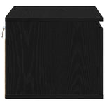 ZNTS Bedside Cabinets with LED Lights 2 pcs Wall-Mounted Black Oak 863083