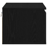 ZNTS Bedside Cabinets with LED Lights 2 pcs Wall-Mounted Black Oak 863083