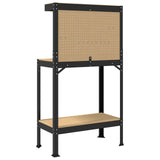 Workbench Black 81 x 41 x 145 cm Engineered Wood and Metal 42020131