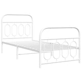 Metal Bed Frame without Mattress with Footboard White 90x200cm 377177