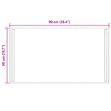 LED Bathroom Mirror Transparent 90 x 50 cm Tempered Glass 42045801