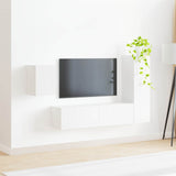 TV Cabinet Set Wall-mounted 4 pcs White Engineered Wood 3408997