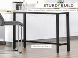 Bar Table Breakfast Marble Grain Dining Table Coffee Table with Adjustable Footpads, 120x40x100cm, T3398P344539