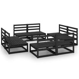 8 Piece Garden Lounge Set Black Solid Pinewood 3075273