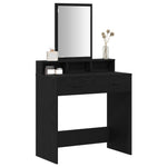 ZNTS Vanity Table Black Oak MDF and Glass 79 x 41 x 140 cm 865137