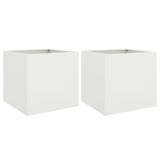 Planters 2 pcs White 42x40x39 cm Steel 841550