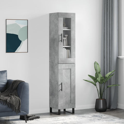 Highboard Concrete Grey 34.5x34x180 cm Engineered Wood 3199517