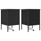 Bedside Cabinet 2 pcs Black Oak 42 x 41 x 61 cm Engineered Wood 859481