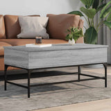 Coffee Table Grey Sonoma 100x50x45 cm Engineered Wood and Metal 845399