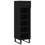 Shoe Cabinet Black 30x35x105 cm Engineered Wood 829701