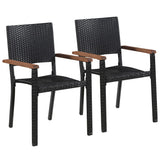 ZNTS 3 Piece Garden Dining Set Black 3068708