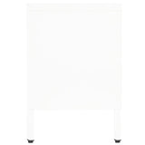 TV Cabinet White 90x30x44 cm Steel and Glass 336056
