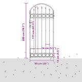 Fence Post ASSEN 200 x 88 x 14 cm Steel Grey Lockable 42008886