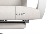 Linen-Look Office Chair, with 160&deg Reclining Back and Footrest - White T3398P342397
