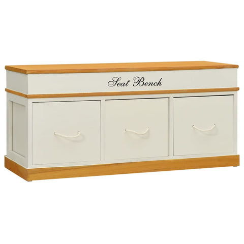 Storage Bench Solid Paulownia Wood 100 cm 240803