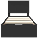 Bed Frame with Drawer Black 90 x 190 cm Engineer Wood 3411160