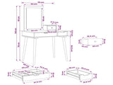Dressing Table Set FAUSKE 3 pcs White 76 x 50 x 143 cm 3438577