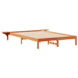Bed Frame with Side Tables Wax Brown 160 x 210 cm 873231