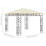 Gazebo with Mosquito Net 3x3x2.73 m Cream 180 g/m 47969
