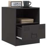 Bedside Cabinet Black 34.5x39x44 cm Steel 841751