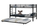 Black-layer wrought iron high and low bed with pull-out bed, reinforced metal bed frame for W3987P434161