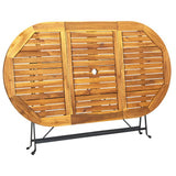 Garden Table 160x85x74 cm Solid Acacia Wood Oval 313162