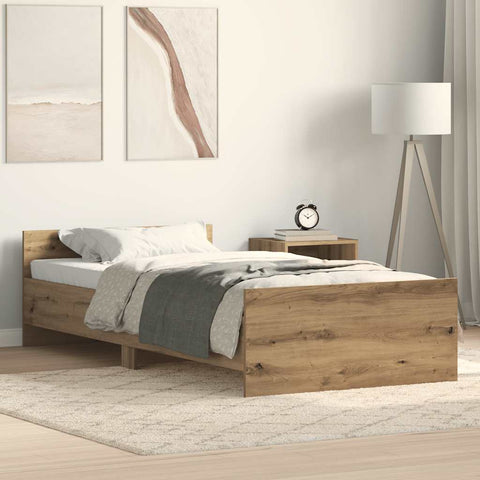 ZNTS Bed Frame without Mattress Artisan Oak 75x190 cm Engineered Wood 862311