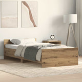 Bed Frame without Mattress Artisan Oak 75x190 cm Engineered Wood 862311