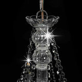 Chandelier with Beads Silver 8 x E14 Bulbs 281606