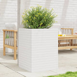 ZNTS Garden Planter White 50x50x68.5 cm Solid Wood Pine 3282465