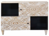 Sideboard with Storage White 80 x 33.5 x 75 cm Solid Mango Wood 4018395
