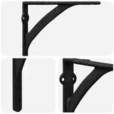 Wall Shelf Brackets 12 pcs Black 14.5 x 14.5 x 3.5 cm Steel 42038890