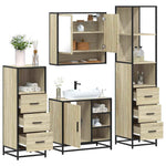 ZNTS 4 Piece Bathroom Furniture Set Sonoma Oak Engineered Wood 3301296