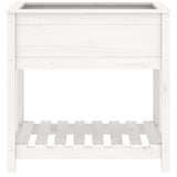 Planter with Shelf White 82.5x54x81 cm Solid Wood Pine 823781