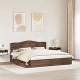 Storage Bed with Drawer Brown Oak 200 x 200 cm Engineered Wood 3413067