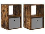 Bedside Table with Drawer 2 pcs Smoked Oak 30.5 x 27 x 59.5 cm 8000621