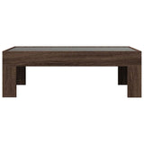 Coffee Table with Infinity LED Brown Oak 90x50x30 cm 847622