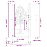 Garden Gate with Lock Black 110 x 205 cm Powder-coated steel 42015888