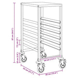 Tray Trolley with 6 GN Containers 39x55x87 cm Stainless Steel 4108073