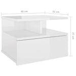 ZNTS Floating Nightstands 2 pcs High Gloss White 40x31x27 cm Engineered Wood 800418