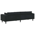 Velvet Sofa with Cushion Black 208 cm Velvet 3335158