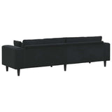 Velvet Sofa with Cushion Black 208 cm Velvet 3335158