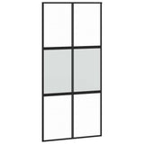 Sliding Door with Hardware Set Black 102.5x205 cm Tempered Glass 3375965